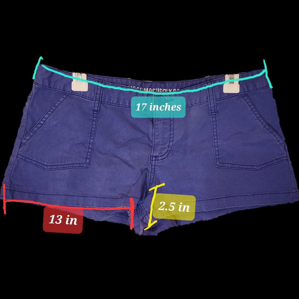 Mossimo Purple Shorts Womens Size 11 Target Fit 6 Juniors Cotton